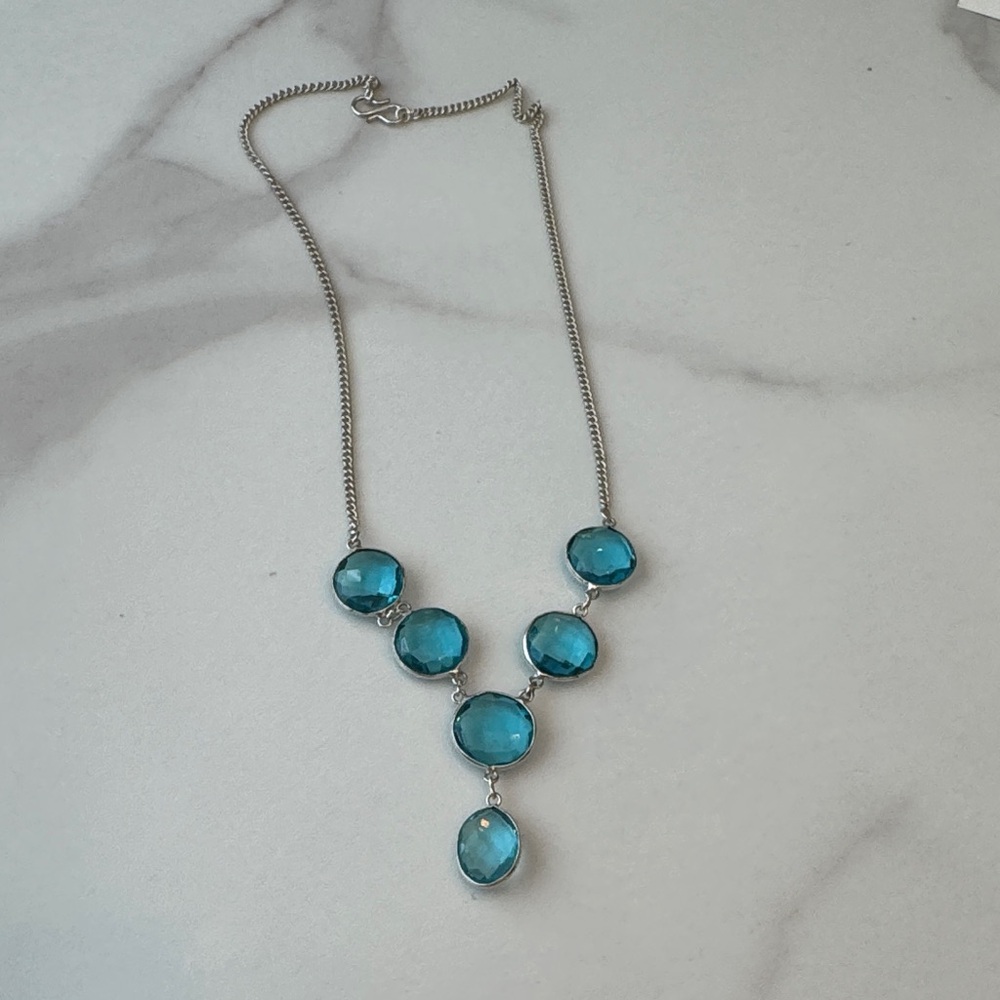 Elegant Blue Silver Necklace